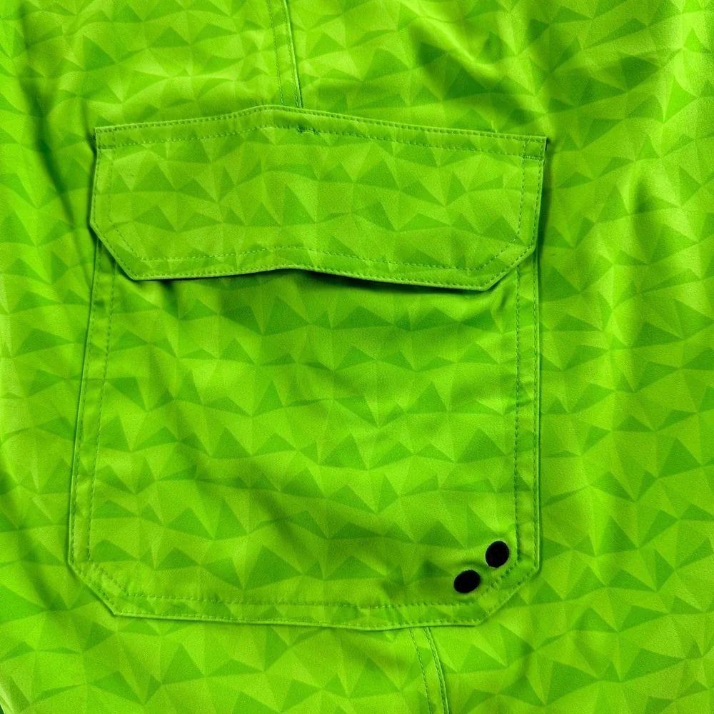 Under Armour Mens 42 Heat Gear‎ Board Shorts Lime Green Geometric Triangle Swim